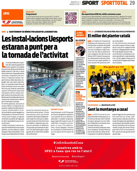 Balla a casa al diari Sport | Federaci Catalana de Ball Esportiu